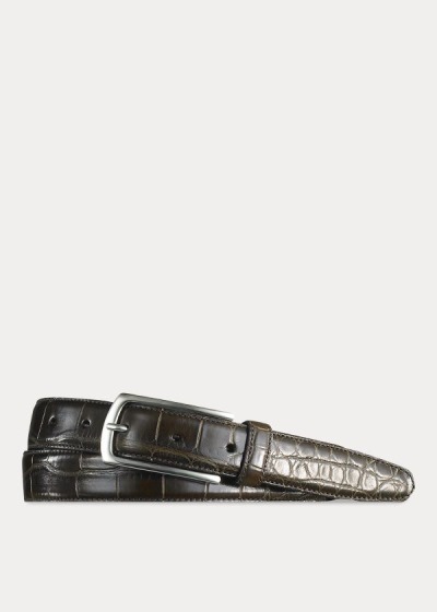 Cinturones Ralph Lauren Hombre Marrom - Alligator Sterling-Buckle - AGZXW6025